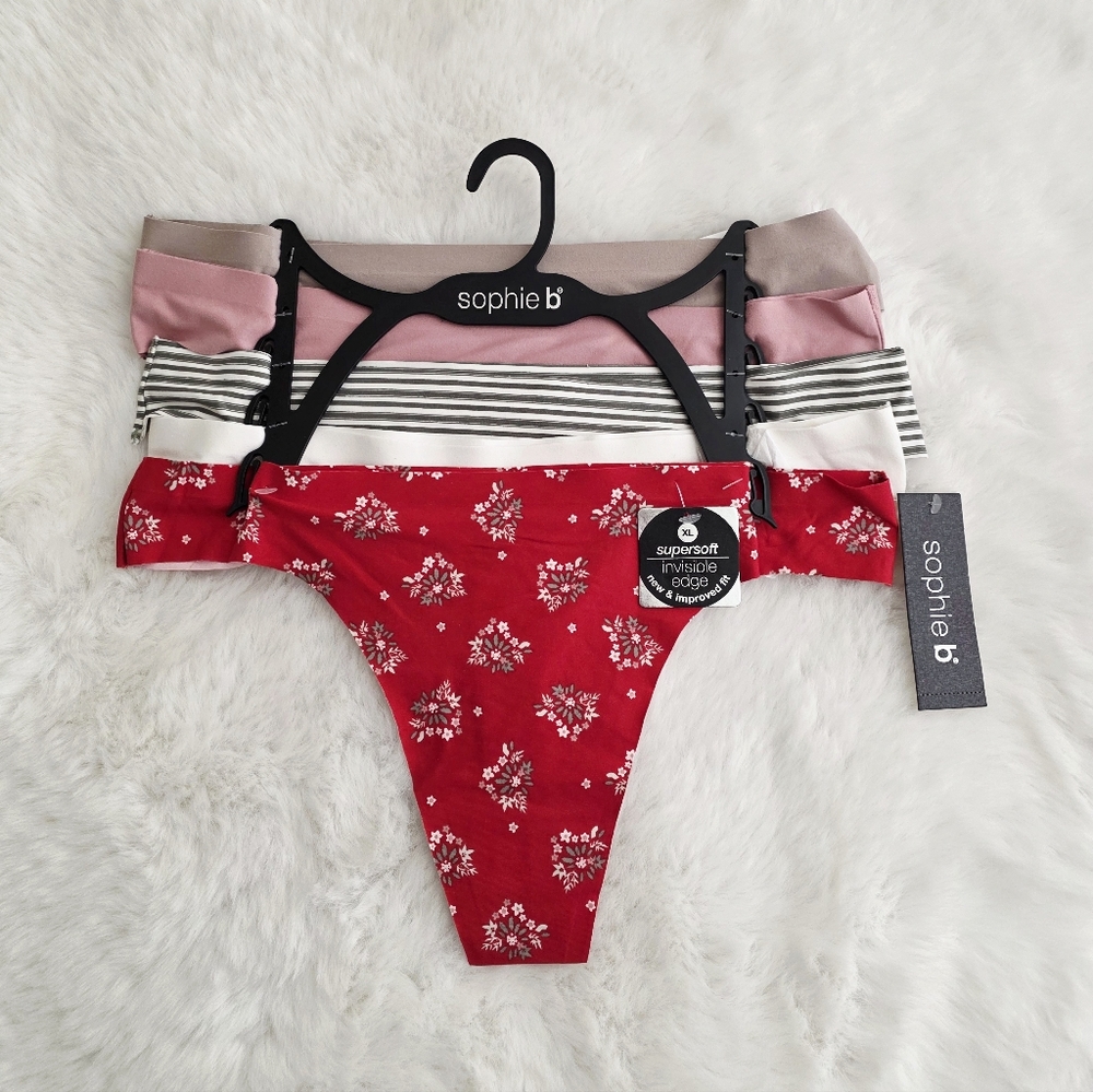 SOPHIE B🍄5-PACK THONGS NO SHOW PANTY LINES SIZE XL